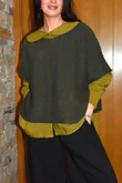 Paloma Tela Peter Pan Blouse Mucky Olive